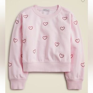 Crewcuts Crystal Hearts Pink Sweatshirt Size XS(4-5)